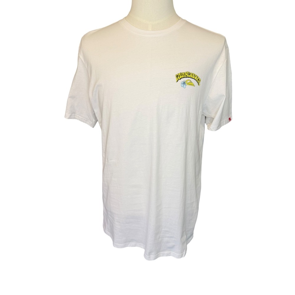 Quiksilver Mens‎ White Surf Graphic T-Shirt Regular Fit NWT Size Medum